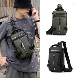 Backpack Shoulder Bag For Men Waterproof USB Male Crossbody Anti-Theft Short Travel Messenger Chest Sling Fashion Designer