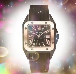 Personality Fashion Trend Men's Women's Watch 40mm 34mm Quartz Movement Male Time Clock Rubber Belt Popular Square Roman Wristwatch Dropshipping Table Gifts