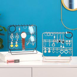 Jewellery Pouches Wrought Iron Storage Rack Metal Organiser Hanging Earrings Ring Necklaces Bracelets Earring Holder Display Stand