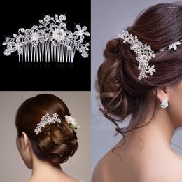 Hair Clips Women Wedding Bridal Crystal Rhinestones Pearl Combs Head Piece Party Jewellery Accessories Ornaments