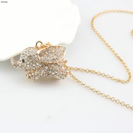 Chains Elephant Necklace - Fashion Cute Long Sweater Chain Pendant Alloy Crystal Wholesale N1079
