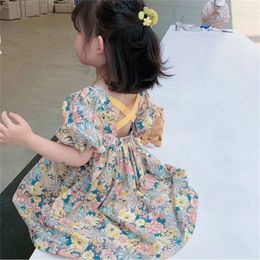 Abiti da bambina per bambina Abiti estivi manica corta floreale principessa abito da compleanno per abbigliamento ragazza costume sottile 20220903 E3