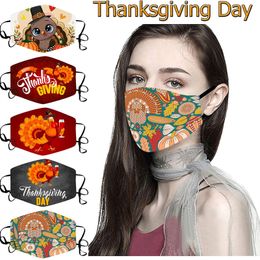 Thanksgiving cotton mask washable mask foreign trade popular cartoon turkey print face masks