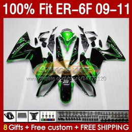 OEM Fairings Kit For KAWASAKI NINJA 650R ER 6 F 650 R ER6F 09 10 11 Body 149No.27 ER-6 F ER 6F ER-6F Bodywork ER6 F 2009 2010 2011 650-R 09-11 Injection Mold Fairing green stock