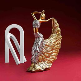 Decorative Objects Figurines JIEME European Creative ical Peacock Dancer Resin Ornaments Move To New Home TV Cabinet Wine Cabinet Craft Ornaments T220902