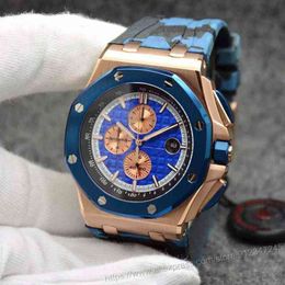 Famous Men Stainless Steel Movement Diver Sapphire Watch Black Blue Rubber Rose Gold Roya1 0aks Sport