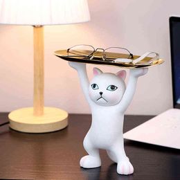 Decorative Objects Figurines Creative Cat Tray Ornament Meow Star People Living Room Wine Cabinet Tea Table Desktop Porch Key Jewelry Storage Plate Home Toy T220902