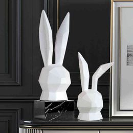 Decorative Figurines Resin Decoration Nordic Rabbit Figurine Art Living Room Ornaments Bedroom Garden Accessories Home Dcor Sculpture Animal Figures