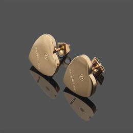 titanium studs NZ - Fashions Big Famous brands 316L Titanium steel stud Earring Luxury Heart Shape Brand Women Charm love Earrings Fashion Jewelry267S