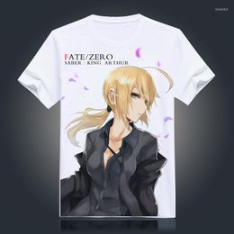 Men's T Shirts Anime Fate Zero Shirt Sabre Archer T-shirt Fate/Zero Fashion Men Women Comfortable Breathe Freely Tops Tees