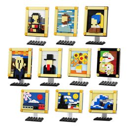 Blocks World Famous Classic Painting Van Gogh MOC Sets Model Building Kits Creative Kids Toy Children Art Bricks Gift Home Decor 220902