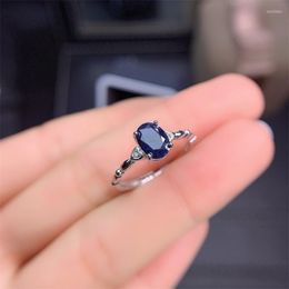 Cluster Rings YULEM Fashion Design Silver Sapphire For Women Solid 925 Ring 0.5 Ct Natural Gemstone