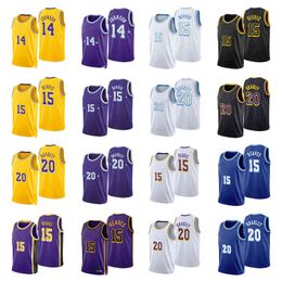 stitched City Basketball Jerseys Austin 15 Reaves Stanley 14 Johnson Avery 20 Bradley Jersey Colour white Blue Black Yellow Purple Mens