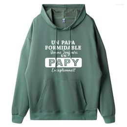 Men's Hoodies French Greatest Papa Men Long Sleeve Cotton Fathers Day Dad Gift Man Sweatshirts