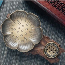 Fragrance Lamps Durable Retro Bronze Plum Blossom Scented Incense Stick Seat Burner Plate Home Decoration