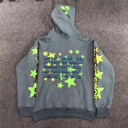 Men's Hoodies Sweatshirts 3M Reflective Plant Flea Market Kid Cudi Enter Galactic Hoodie Fluorescent Green Stars Blue CPFM.XYZ Pullover T220901