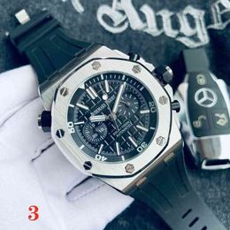 Sports Style Mens Watch Imported Mechanical Watch Natural Rubber Strap Wristwatch Trend Domineering Watches