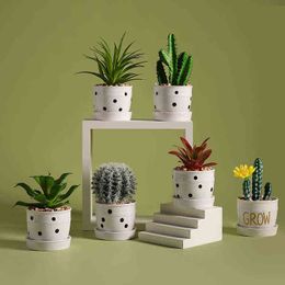Decorative Objects Figurines JIEME Nordic Decorative Simulation Ornaments Small Potted Clothing Store Living Room Dark Green Cactus Succulent Plants T220902