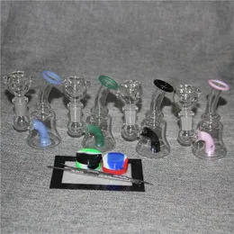 Glass Bong Hookahs Recycler Oil Rigs Smoking Pipes Water Bongs Beaker Dab Rig With 14mm Joint Quart banger Tobacco Bowl