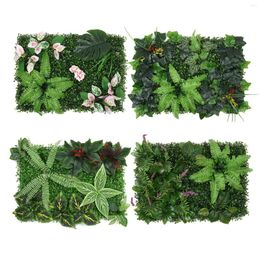 Decorative Flowers Artificial Plant Hedge Panel UV Protected Privacy Grass Mat Greenery Decor Wall Fence Screen For Outdoor Garden Backyard
