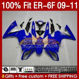 OEM Fairings For KAWASAKI NINJA 650R ER 6 F 650 R 2009-2011 Bodywork 149No.60 650-R ER-6 F ER 6F ER-6F 2009 2010 2011 ER6 F ER6F 09 10 11 Injection Mould Fairing Kit glossy blue