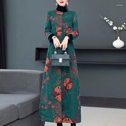 Ethnic Clothing Plus Size Xxxl Women Cheongsam Dress Floral Elegant Chinese Dresses Traditional Mandarin Collar Year Qipao 11243