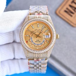 Diamond Mens Watches 40mm Automatic Mechanical Watch High Quality Gold Wristwatch Waterproof Design Classic Wristwatches Gift Boyfriend Dad