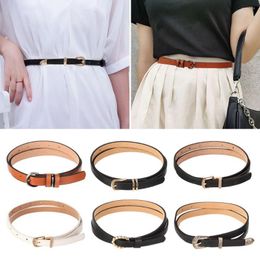 Belts Men Women Gift Spring And Summer PU Imitation Leather Elastic Thin Waist Belt Buckle