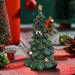 Christmas Decorations Desktop Tree Golden Star Candy Cane Festival Gifts Home Decoration Resin Crafts Smooth Surface Mini Xmas Model Fo