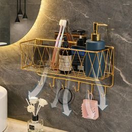 Hooks Bathroom Shelf No-drill Corner Shelves Shower Room Storage Rack Basket Holder Toilet Organizer For Home Accessories