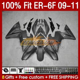 OEM Fairings Kit For KAWASAKI NINJA 650R ER 6 F 650 R ER6F 09 10 11 Body 149No.38 ER-6 F ER 6F ER-6F Bodywork ER6 F 2009 2010 2011 650-R 09-11 Injection Mold Fairing glossy grey