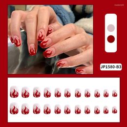 False Nails 24pcs Red Wine Wear Long Paragraph Fashion Manicure Patch Save Time Wearable Women RP