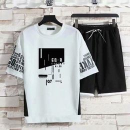 Men's Tracksuits 2022 Men's Clothing Casual Tracksuit Men Set T-shirt Fashion Hip Hop Streetwear Printing T Shirts Sports Shorts