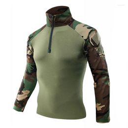 Men's Casual Shirts Men Tactical T-shirt Long Sleeve Camouflage US Army Shirt Tatico Tops Military Combat Tshirt Man Hunting Clothes
