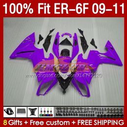 OEM Fairings Kit For KAWASAKI NINJA 650R ER 6 F 650 R ER6F 09 10 11 Body 149No.47 ER-6 F ER 6F ER-6F Bodywork ER6 F 2009 2010 2011 650-R 09-11 Injection Mould Fairing purple glossy