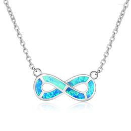 Pendant Necklaces Blue Fire Opal Stone Letter For Women BRC17111903