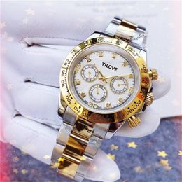 Luxury Mens Stopwatch 40mm Watch Full Functional 904L Stainless Steel Strap Clock Automatic Movement Waterproof Glass Mirror Diamonds Gifts Wristwatches