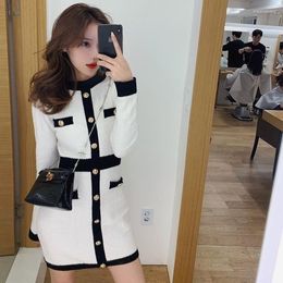 Casual Dresses Knitted One Piece Dress Women Autumn Winter 2022 Korean Fashion Warm Knit Bodycon Elegant Long Sleeve For