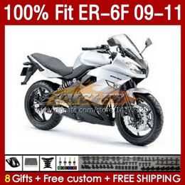 Injection Mould Fairings Kit For KAWASAKI NINJA 650R ER 6 F 650 R glossy silvery ER6 F 09-11 Bodywork 149No.22 ER-6 F ER 6F ER-6F ER6F 09 10 11 Body 650-R 2009 2010 2011 OEM Fairing