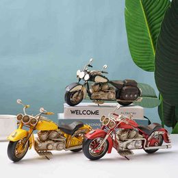 Decorative Figurines Home design retro decoration iron motorcycle miniature model metal industrial wind room decoration accessories aesthetic Wine Ca