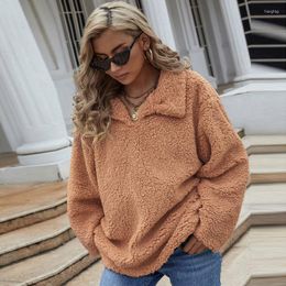 Women's Hoodies Women's & Sweatshirts 2022 Winter Fleece Sweatershirt Sherpa Oversized Long Fluffy Autumn Warm Wear Female Overcoat #8