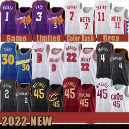 Clevelands Cavalier Basketball Jersey 2 4 Donovan Mitchell 2022 Mens 45 Collin Sexton Evan Mobley Contrast Color