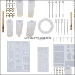 Baking Moulds Diy Mod Set Bracelet Pendant Sile Mold Suit Crystal Molds Kit Portable Opp Packing With Various Style 22Sr J1 Drop Deli Dhpse