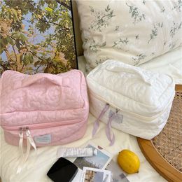 Fashion Large Cosmetic Bag Box for Women New Ins Travel Makeup Wash Bag Females Tote Make Up Storage Beauty Case Pouch