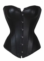 Bustiers & Corsets Women Gothic Sexy Faux Leather Overbust Corset Bustier Slimming Lingerie Body Shaper Waist Cincher Top Plus Size