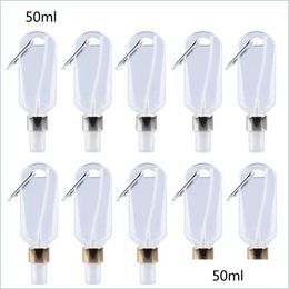 Packing Bottles 5Pcs 50Ml Reusable Portable Mini Alcohol Spray Bottle Hand Sanitizer Travel Small Holder Hook Keychain C Homeindustry Dhbfu