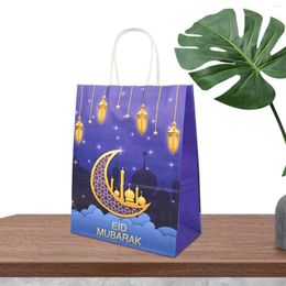 Storage Bags 12Pcs Kraft Paper Ramadan Gift Eid Mubarak Favour Packing Party Moon