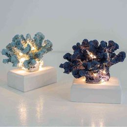 Decorative Objects Figurines Simulation Resin Coral Decoration Home Accessories Coral Shooting Props Desk Living Room Decoration Resin Crafts T220902