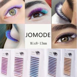 False Eyelashes 2022 Brand C/D Curl 0.07/0.1mm 8-13mm Lashes White Purple Colour Eyelash Mix Coloured Faux Extensions