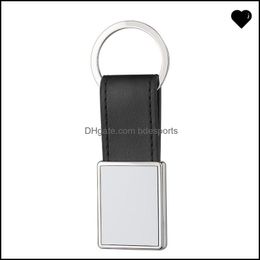 Party Favour Sublimation Blank Key Buckle Diy Printable Rec Metal Pendants Keychain Blanks Belt Car Keys Ring Romantic Party Gifts 4Mo Dhdym